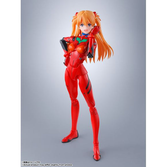PRE-ORDER: Expected to ship in February of 2026

Bandai commemorates the 30th anniversary of the "Evangelion" TV series with this new S.H.Figuarts figure of Asuka Shikinami Langley in her plug suit, as seen in "Evangelion: New Theatrical Edition"! This amazing set includes a total of six interchangeable faces, plus a dedicated base for display!