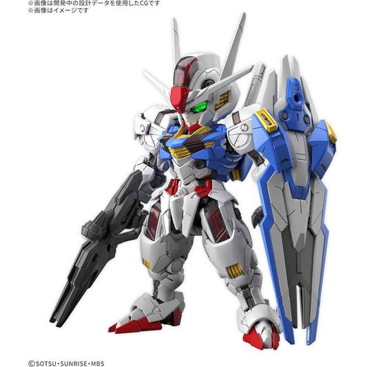 PRE-ORDER: Expected to ship in September 2025

Gundam Aerial from "Mobile Suit Gundam: The Witch from Mercury" now joins Bandai's MGSD model kit series, a new high-end super-deformed (SD) brand that brings Master Grade (MG) technology to SD-style model kits!

The internal frame combines metallic silver parts and multiple molding colors to achieve a high-density design. The front armor can move upwards, ensuring a wide range of motion for the legs with multiple joints. Kneeling poses will also look more natu