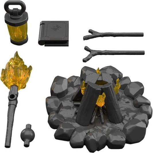 Bandai's "30MF (30 Minutes Fantasy)" model-kit series expands with their 30MF Item Shop 4 (Quest Option)! This set is filled with items that expand the range of their Class-Up Armor lineup!  
 Item Shop 4 (Quest Option) contains a "bonfire", "torch", "lantern", and "magic book".
- The "torch" comes with joint parts that can be attached to various locations.
- The "Magic Book" is movable and can be opened and closed.