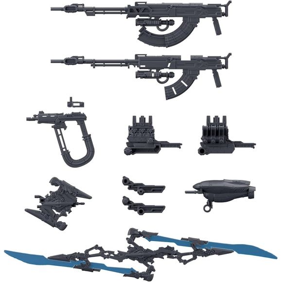 Items from "Armored Core VI Fires of Rubicon" are now being released as part of Bandai's "30MM (30 Minutes Missions)" lineup! Based on the key concepts of simple assembly and customization, a set of weapons including the laser slicer with its distinctive double-edged blade can now be added to your collection!

[Set Contents]:

MA-E-211 SAMPU
Vvc-774LS
Vvc-703PM
MA-J-200 RANSETSU-RF
Weapon hanger (left and right)
Joint parts