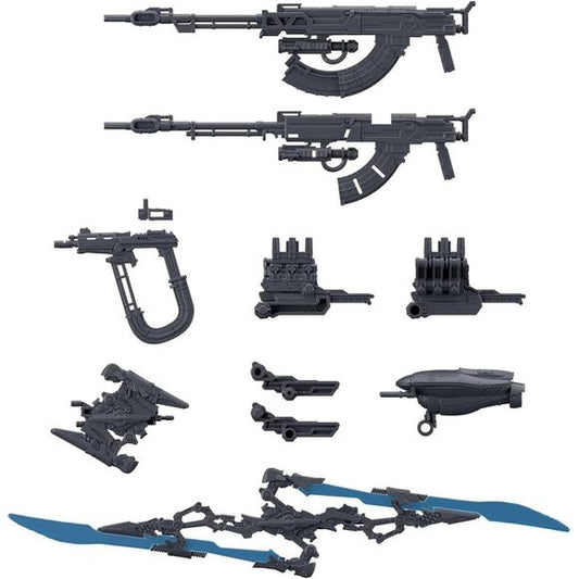 Items from "Armored Core VI Fires of Rubicon" are now being released as part of Bandai's "30MM (30 Minutes Missions)" lineup! Based on the key concepts of simple assembly and customization, a set of weapons including the laser slicer with its distinctive double-edged blade can now be added to your collection!

[Set Contents]:

MA-E-211 SAMPU
Vvc-774LS
Vvc-703PM
MA-J-200 RANSETSU-RF
Weapon hanger (left and right)
Joint parts