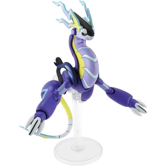 Miraidon is the newest addition to Bandai's Pokemon model kit lineup! This model kit has been specially designed so it's easy to assemble, even for beginners, without any tools! The parts division allows for easy assembly and a colorful finish; the parts can be easily removed from the runners without tools. Stickers are provided for his eyes. You'll love him -- order yours today!