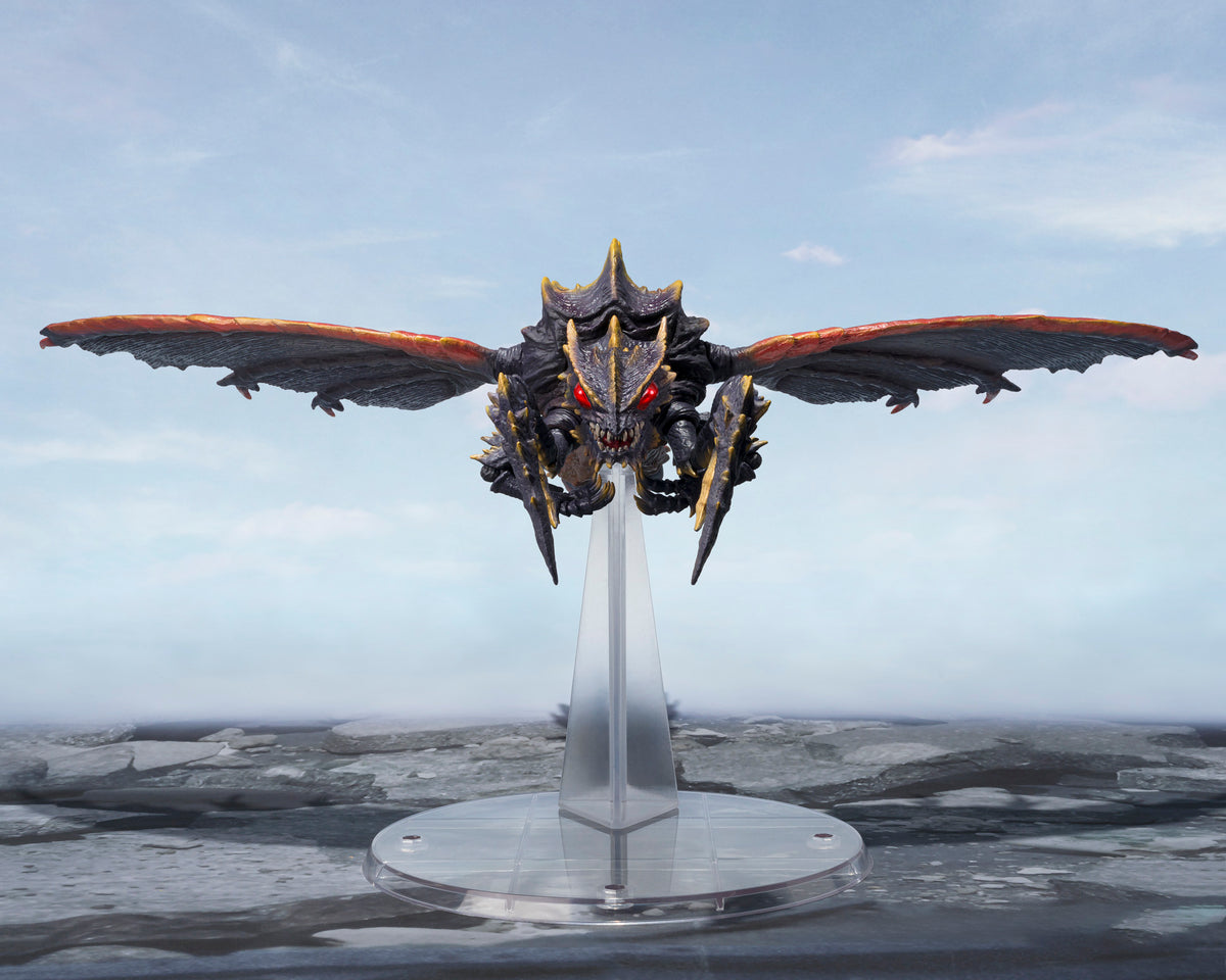 PRE-ORDER: Expected to ship in May of 2026

From Godzilla x Megaguirus: G Annihilation Strategy, this set includes Megaguirus, Meganula, and Meganulon! Modeled under the direction of Shinichi Wakasa, known for his work on kaiju sculpts, this item features Intricate detailing throughout. Color scheme faithfully reproduces the original reference materials and stills, focusing on the signature sinister color finish.
Engineered by Mitsuhiko Hosokawa, full movement is achieved without sacrificing proportions.

T