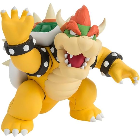 Posable! Expand your world! Fully action figure of "Bowser"! S.H.Figuarts The Super Mario Brothers series of "Mario" is back again!

Equipped with a movable mechanism at each joint, the view of the game world is reproduced together with "Mario"! The jaw parts can be replaced to recreate the open mouth and the mouth that spits fireballs. A dedicated stand with the Bowser character logo printed on it is also included.