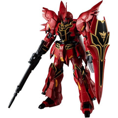 Sinanju from Mobile Suit Gundam Unicorn joins GUNDAM UNIVERSE! 

This figure adopts the UNIVERSAL REACTION FRAME, pursuing an optimal range of motion and ease of play that enables faithful recreation of on-screen action. Distinctive design reproduced while balancing playability and stylish looks. The backpack can also be displayed as the Proud Defender by using the included joint.  6.3 inches (16cm) tall.