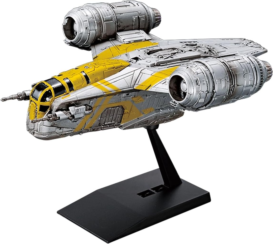 This small-scale model kit recreates the Razor Crest, the main vehicle from the upcoming Star Wars movie The Mandalorian and Grogu.

It features a new silver color scheme using metallic gloss injection and includes new marking stickers for an updated appearance. The kit is snap-fit for easy assembly and comes with a display base for dynamic posing. NO GLUE: All of the parts can be easily put together without any glue. EASY COLOR RECREATION: The one and only technology that enables four colors to be availabl