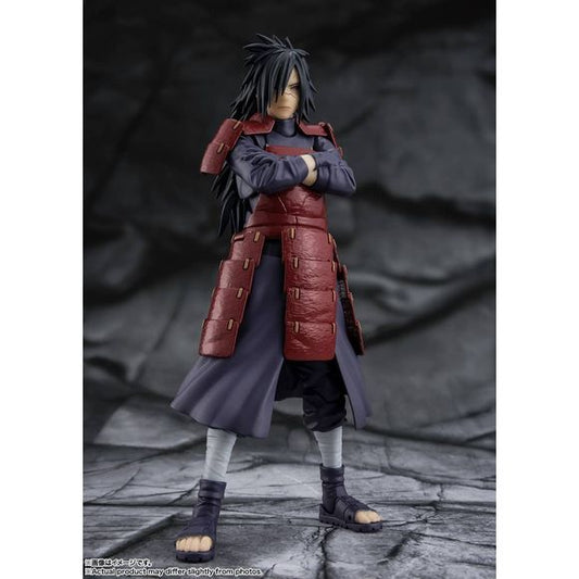 PRE-ORDER: Expected to ship in September of 2026

From the S.H.Figuarts NARUTO series comes “Madara Uchiha -Legend of Darkness-”! Rebuilt from the ground up from the 2017 release “S.H.Figuarts Madara Uchiha,” this new version includes wrist parts and effect parts to recreate Fire Style ninjutsu battle scenes. With a variety of parts plus refined sculpting and articulation, you can recreate Madara’s dynamic, overwhelmingly powerful presence.
