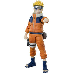 Young Naruto joins S.H.Figuarts!

Dynamic posability lets you capture classic "NARUTO" scenes, while faithful sculpting accurately captures his youthful appearance! 5.31 inches (13.5cm) tall.

Includes:
Naruto figure
4 Interchangeable expression parts
11 Interchangeable hands
4 Left
7 Right
Kunai
Rasengan