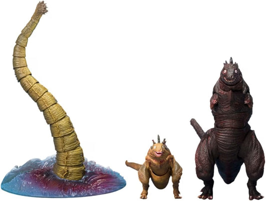 The Giant Unidentified Creature that appeared at the beginning of the film is brought to life for the first time faithfully recreating the image of the tail protruding from the sea surface. Godzilla (2016) Second Form and Godzilla (2016) Third Form use previously well-received models.

This figure is colored based on video footage of the Giant Unidentified Creature as seen in the film, with the ocean surface parts colored red to recreate the reddened sea upon its appearance. Each segment of the tail is arti
