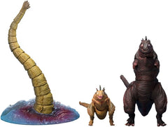 The Giant Unidentified Creature that appeared at the beginning of the film is brought to life for the first time faithfully recreating the image of the tail protruding from the sea surface. Godzilla (2016) Second Form and Godzilla (2016) Third Form use previously well-received models.

This figure is colored based on video footage of the Giant Unidentified Creature as seen in the film, with the ocean surface parts colored red to recreate the reddened sea upon its appearance. Each segment of the tail is arti