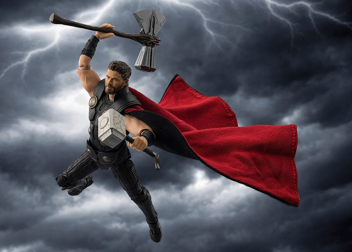 PRE-ORDER: Expected to ship in January of 2027.

Thor from the upcoming Avengers film is now available in S.H.Figuarts! From the movie "The Avengers: Doomsday," Thor, son of the king of Asgard, is brought to life in his latest costume. Mjolnir with painted cracks is included. When combined with Stormbreaker, various scenes can be recreated. Don't miss out on adding this figure to your Marvel collection! 6.3 inches (16cm) tall.