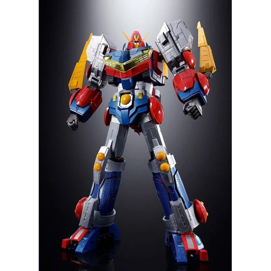 PRE-ORDER - Expected to ship in March 2027. 

The COM-BATTLER V features brand new modeling that includes updated details, articulation, and transformation structure, and comes with a new battle machine, the Battle Armor, to make it SOUL OF CHOGOKIN COM-BATTLER V6! It boasts a wide range of motion even in its combined form and can separate into six battle machines! 11.23 inches tall (26cm) tall.

Includes:
Battle Jet
Battle Crusher
Battle Tank
Battlemarine
Battle Craft
Battle Armor
3 Pairs of interchangeabl