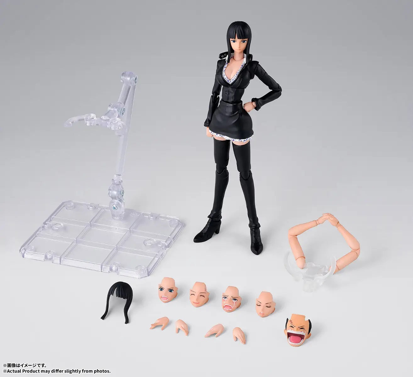 PRE-ORDER: Expected to ship in January of 2027.

'Nico Robin - Enies Lobby' - joins the S.H.Figuarts action figure series! From the TV anime "ONE PIECE," Nico Robin in her Enies Lobby arc outfit appearsas in an all-new sculpt! An outstanding range of motion enables dynamic posing. Includes plentiful expression parts and option parts to recreate Robin’s technique, “Clutch”! 6.1 inches (15.5cm) tall. Includes: 4 Interchangeable expression parts, 2 Pairs of interchangeable hand parts, Interchangeable hair (ban