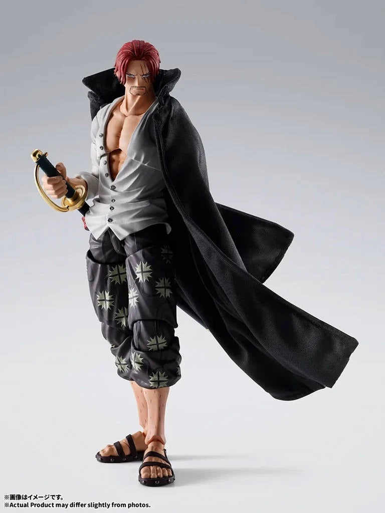 PRE-ORDER: Expected to ship in January 2027.

Shanks -Marineford Summit War- joins the action figure series S.H.Figuarts! From the TV anime ONE PIECE, Shanks as seen during the Marineford Summit War arrives! In addition to an impressive range of articulation that recreates Shanks’s wide variety of action poses, it also comes with rich expression parts and a straw hat for recreating scenes from the series! 6.5 inches (16.5cm) tall.

Includes:
Shanks figure
4 Interchangeable expression parts
2 Types of interc