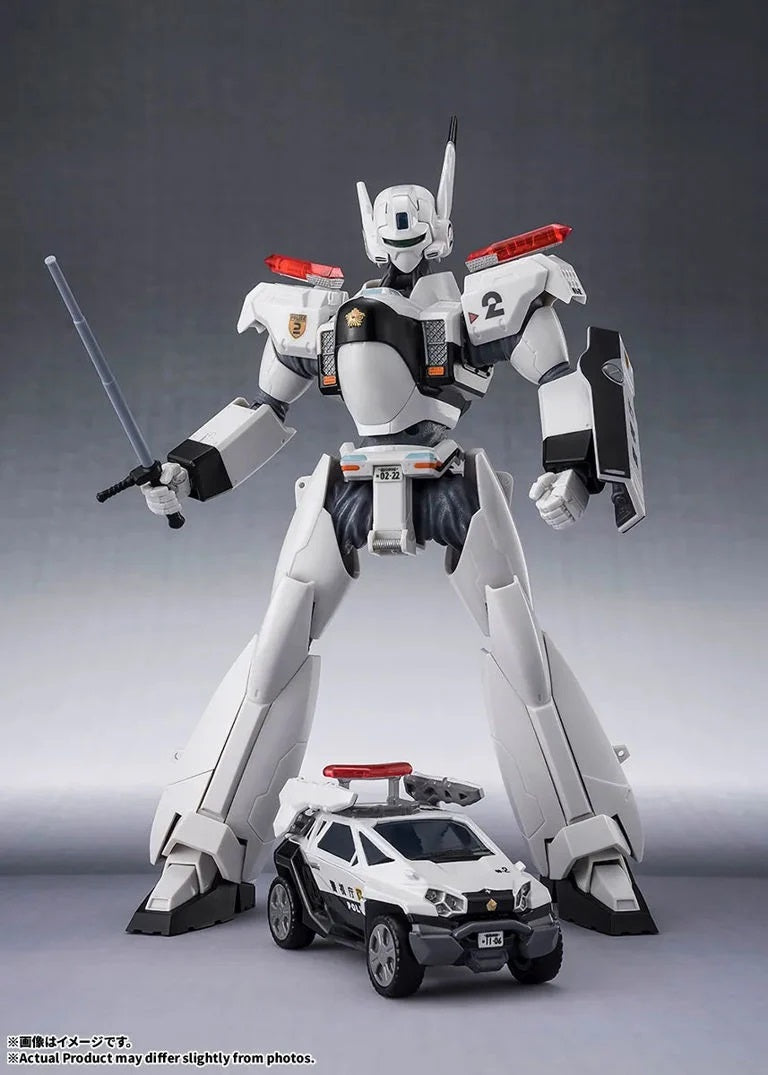 PRE-ORDER: Expected to ship in February 2027.

Unit 2 from the new Patlabor EZY is here! Unit 2, which stands alongside the previously released Ingram Plus Unit 1, is now available! A newly sculpted Type 17 Command Vehicle is also included! 4.92 inches (12.5cm) tall.

Includes: 
Ingram Plus Unit 2 figure
3 Pairs of interchangeable hands
Type 17 special command vehicle
Sensor cover deployed head
Shield
Right arm frame part
Revolver cannon
Shield joint (silhouette priority)
Shield joint (equipped with stun st