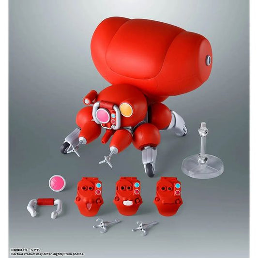 PRE-ORDER: Expected to ship in February 2027.

From the globally popular TV anime *Ghost in the Shell: THE GHOST IN THE SHELL*, the “FUCHIKOMA” is now available at ROBOT SPIRITS! The lineup features a design faithful to the new anime series, an action-packed articulated structure true to the “FUCHIKOMA” series, and a variety of stylized ed facial expression parts! The separately sold “S.H.Figuarts MOTOKO KUSANAGI” can be placed inside the rear cockpit! 5.9 inches (15cm) tall.

Includes:
Fuchikoma figure
3 I