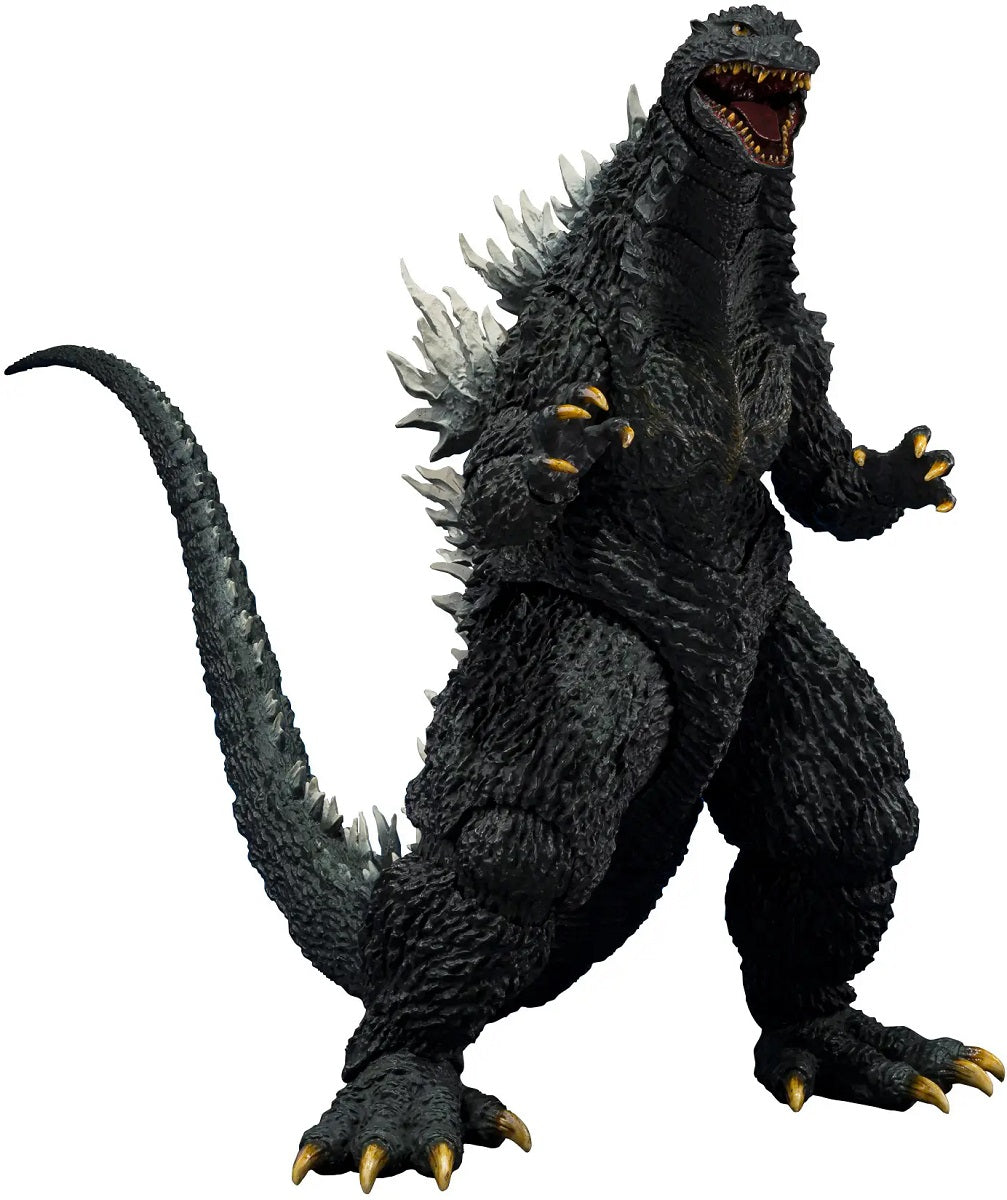 PRE-ORDER: Expected to ship in January of 2027.

As seen in 2003's "Godzilla: Tokyo S.O.S.", the Big G himself joins the "S.H.MonsterArts" action-figure lineup from Bandai! This figure has been brought to life through the sculpting, coloring, and modeling direction of Yuki Sakai, a leading authority on Godzilla figures! The look of the Godzilla suit from the film has been captured based on extensive reference materials. In addition to a wide range of articulation designed by Mitsuhiko Hosokawa, the creator