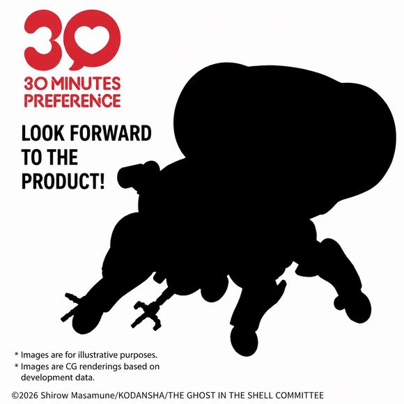 PRE-ORDER: Expected to ship in January-February 2027.

From "30 MINUTES PREFERENCE," we're releasing a Fuchikoma figure based on the new anime "Ghost in the Shell"!
Accessories:
■Hand parts x 1 set　
■Lead wire x 1