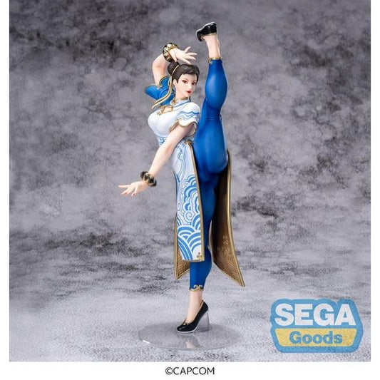 PRE-ORDER: Expected to ship in May of 2027.

From the popular Street Fighter 6 video game comes the FiGURiZMa Chun-Li figure by Sega! The figure is over 11 inches in size and displays Chun-Li in her design from the game while in a popular standing pose. Don't miss out on adding this figure to your collection! 11.41 inches tall (29cm).