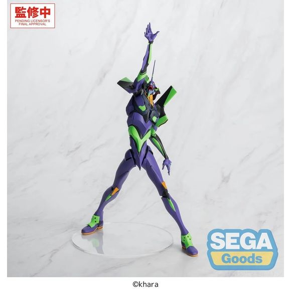 <p><strong>PRE-ORDER: Expected to ship in April of 2027.</strong></p>

<p>Sega's FIGURIZMα line brings Evangelion Test Type-01 from Rebuild of Evangelion to your collection.</p>

<p>This figure depicts the iconic purple and green Evangelion Unit-01. It is a non-articulated PVC figure designed for display.</p>

<p>Part of Sega's FIGURIZMα line of large-format prize figures. Size to be announced.</p>