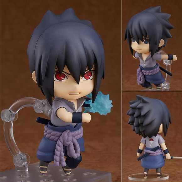 "Shut up... you bonehead."

From the popular anime series 'Naruto Shippuden' comes a rerelease of the Nendoroid of Sasuke Uchiha! Sasuke's cool and composed appearance from the Shippuden series has been faithfully converted into Nendoroid size and he comes complete with three face plates including his standard expression, a Sharingan expression as well as a Mangekyou Sharingan expression!