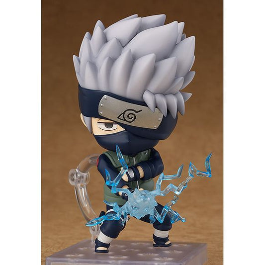 From the popular anime series 'Naruto Shippuden' comes a Nendoroid of Kakashi Hatake! He comes with three face plates as well as two different forehead protectors to either cover up or reveal his left eye allowing for all sorts of different posing options!A variety of optional parts are also included, such as 'Raikiri' effect parts for action scenes as well as more playful partssuch as the 'Icha Icha Paradise' book and other books in the series! Just like the previous two Nendoroid in the series, Kakashi al