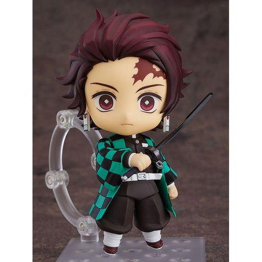 "The Demon Slayer who wields the black Nichirin Blade."

From the anime series "Demon Slayer: Kimetsu no Yaiba" comes a Nendoroid of the protagonist Tanjiro Kamado! He comes with three face plates including his standard expression, a gallant combat expression and a gentle smiling expression.

Optional parts include his black Nichirin Blade and effect parts to recreate his First Style: Water Surface Slice and Second Style: Water Wheel moves.

Enjoy recreating bloodcurdling poses of the demon-slaying Ta