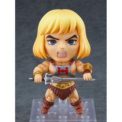 From the new Masters of the Universe: Revelation animated series comes a new Nendoroid figure of the hero of Eternia, He-Man! This cute little articulated figure comes with his signature Sword of Power; three face plates including a combat expression, a winking expression and a smiling expression; battle axe, and a Battle Cat illustration sheet. Display Nendoroid He-Man with Nendoroid Skeletor (sold separately).

The inner cardboard packaging features an image of Castle Grayskull to use as a background to