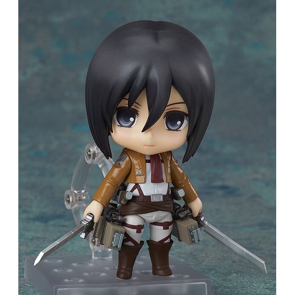 "If we don't fight, we can't win."

From the anime series Attack on Titan comes a rerelease of the Nendoroid of Mikasa Ackerman! She comes with three expressions including her standard expression, a shouting expression, and a stunned expression. The Nendoroid also includes her Vertical Maneuvering Equipment and dual blades, as well as effect parts to display her soaring through the air with the equipment. You can even pose her as if she were striking down into a Titan's neck by making use of the included bl