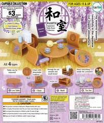 Bring the peaceful atmosphere of a traditional Japanese tea room to your miniature collection with the Tarlin Washitsu (Japanese-Style Room) Miniature Collection. Inspired by elegant Japanese interiors, this charming capsule series features detailed furniture and accessories decorated with beautiful wisteria blossoms.

Each capsule includes one randomly selected miniature piece, allowing you to build your own cozy tea room scene over time. The collection is perfect for dollhouses, dioramas, figure photograp