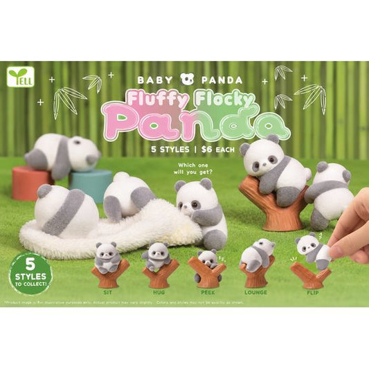 IBring home an adorable little panda friend! Baby Panda features a collection of 5 cute flocked panda figures, each with a soft, fuzzy finish and its own playful pose.

From sitting sweetly on a branch to peeking out, lounging, hugging, or climbing, every panda has tons of personality. Their tiny size and fuzzy texture make them perfect for displaying on a desk, shelf, or alongside your favorite miniatures. Includes 1 random Baby Panda figure.