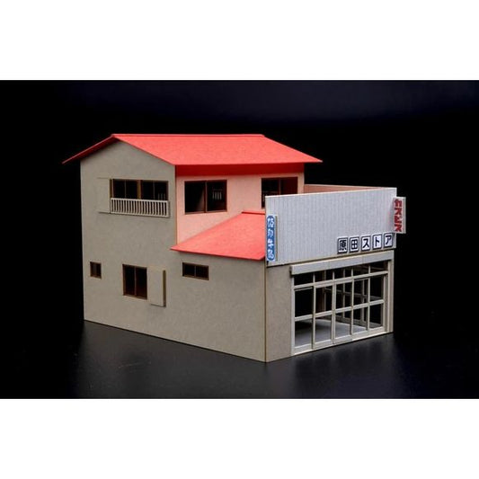 (PRE-ORDER: APR 2027) PLUM Town Corner Accessory Series 1/80 Scale Store C (Corner Store) Paper Model Kit