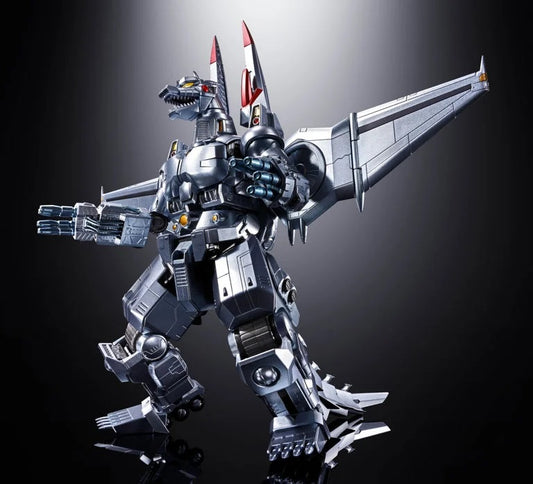 PRE-ORDER: Expected to ship in February of 2027.

The legendary 'Mechagodzilla' makes a fresh return in new attire!

The 2017 release "Chogokin Tamashii MIX Mechagodzilla (Noriyoshi Ohrai Poster Ver.)" returns with new paint schemes. The suit image was changed from a toned-down silver to a silver with a bluish sheen. Of course, just like the original product, the system where the three mecha transform and combine remains intact. Don't miss out on adding it to your Godzilla collection! 6.7 inches tall (17cm)
