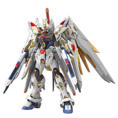 PRE-ORDER: Expected to ship in April 2027.

The Mighty Strike Freedom Gundam from Mobile Suit Gundam SEED Freedom joins Bandai Spirits' premium MGEX lineup! Built around the theme "Expression of Radiance," this high-end kit uses Mechanical Core Plating on colored plastic parts—a first in Gunpla history.

Built upon the highly articulated MGEX Strike Freedom frame with newly sculpted parts, the kit uses multiple gold finishes, including gold plating, Extra Finish, and Real Metallic Gloss Injection, to create