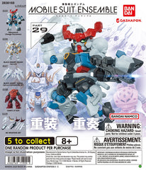 Expand your collection with Mobile Suit Gundam Mobile Suit Ensemble Part 29 from Bandai! The Mobile Suit Ensemble series transforms iconic Mobile Suits into compact, articulated figures with interchangeable weapons and equipment, making them perfect for posing, displaying, and customizing.

Part 29 features an especially varied Gundam lineup, headlined by GQuuuuuuX (Omega Psycommu) from Mobile Suit Gundam GQuuuuuuX. The assortment also includes the Black Knight Squad Cal-re.A from Mobile Suit Gundam SEED Fr