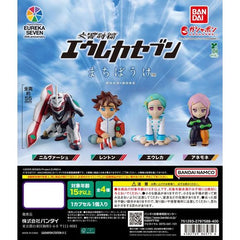 Celebrate 20 years of Eureka Seven with the adorable Machiboke Gashapon figure collection from Bandai! This capsule series reimagines fan-favorite characters from the iconic anime in the charming seated “waiting” pose style that defines the Machiboke lineup.

The collection features Renton, Eureka, Anemone, and Nirvash in compact, display-friendly mini figure form with expressive details and colorful designs. Each figure stands approximately 55mm tall, making them perfect for desks, shelves, or anime figure