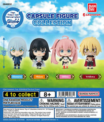 Bring the world of That Time I Got Reincarnated as a Slime to your collection with this adorable Capsule Figure Collection from Bandai Gashapon!

This assortment features four popular characters recreated in cute chibi-style figure form, each standing approximately 4.5 cm tall. With recognizable outfits and expressive designs, these compact figures are perfect for desks, shelves, or anime displays.

4 designs to collect:

Rimuru
Shizu
Milim
Veldora

Please note: Each capsule contains one random style. Speci