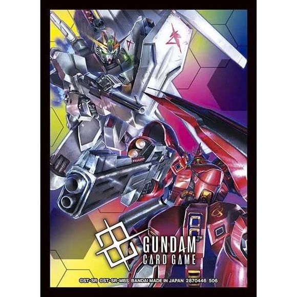 OFFICIAL GUNDAM CARD GAME SLEEVES – Bandai Official Card Sleeves 02 featuring ν Gundam and Sazabi.