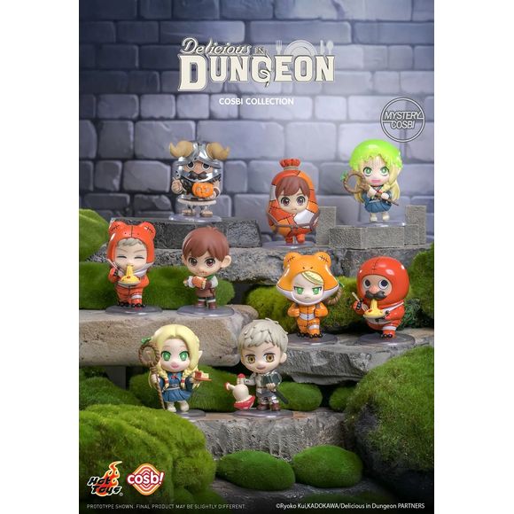 Step into the fantasy world of Delicious in Dungeon with this adorable Cosbi Collection blind box series from Hot Toys! Inspired by the hit anime and manga, these stylized chibi mini figures capture the charm, humor, and monster-cooking adventures of the beloved dungeon-crawling party.

The lineup features fan-favorite characters including Laios, Marcille, Chilchuck, Senshi, and more, along with fun themed outfits and food-inspired moments straight from the series. Each figure is packed with expressive deta