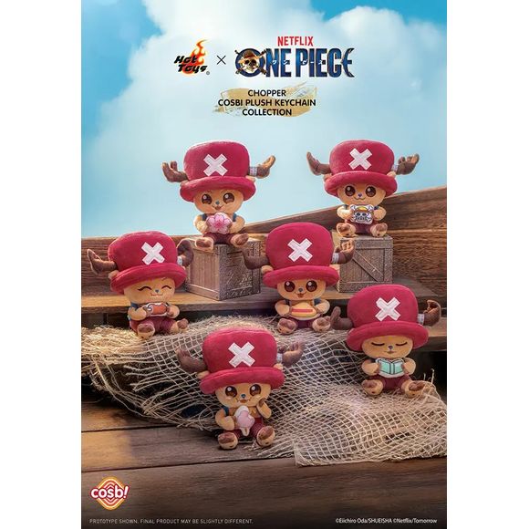 Set sail with the adorable Tony Tony Chopper in this Hot Toys x Netflix One Piece Cosbi Plush Keychain Collection! Inspired by the hit Netflix live-action adaptation of One Piece, this charming collectible series features Chopper in a variety of cute poses and themed outfits, reimagined as soft plush-style mini keychains.

Each design captures Chopper’s lovable personality with detailed embroidery, soft textures, and expressive styling that fans of the Straw Hat crew will instantly recognize. Compact and ea