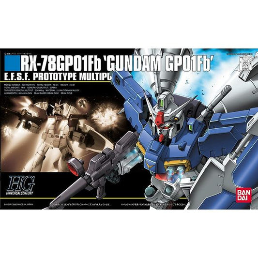 <p>Build and display <strong>HGUC Stardust Memory GP01Fb Full Burnern Zephyranthes</strong> with this official Bandai Hobby <strong>HGUC 1/144 scale model kit</strong>.</p>
<p>HG version of the GP01Fb. Molded in Bandai's patented multi-gate technology that allows multiple colors on one tree.</p>
<p>Core fighter is removable. Includes shield and beam rifle.</p>
<p>Rocket thrusters are posable</p>
<p><strong>Product Features:</strong></p>
<ul>
<li>HGUC 1/144 scale model kit</li>
<li>Official Bandai Hobby rele