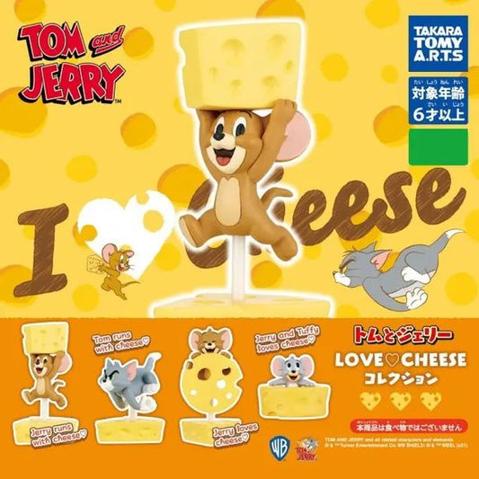 Celebrate the iconic duo with the Tom and Jerry “Love Cheese” Mini Figure Collection! This playful series features Tom, Jerry, and friends in fun, cheese-themed scenes inspired by their classic cartoon antics.

Each figure showcases a dynamic pose—whether Jerry is running off with cheese, Tom is in pursuit, or the duo is caught in a hilarious moment. The bright yellow “cheese” theme ties the collection together, making these figures eye-catching and full of personality.

Perfect for fans of the classic seri