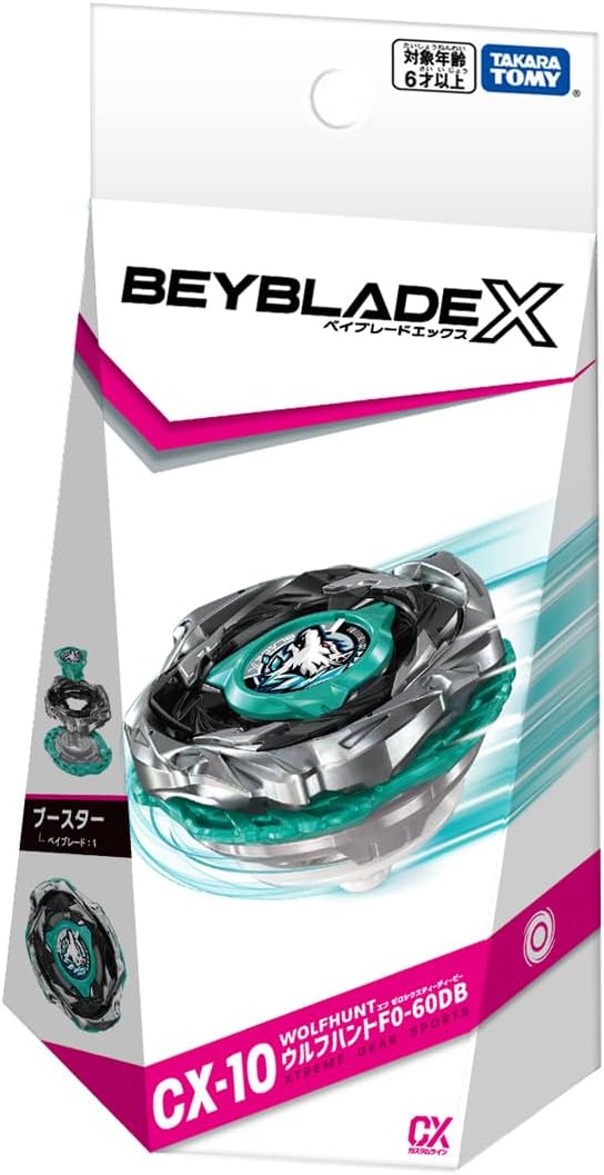 <p>Take your Beyblade X battles to the next level with the <strong>Takara Tomy BEYBLADE X CX-10 Booster WolfHunt F0-60DB</strong>!</p>

<p>WolfHunt F0-60DB is a right-spin Stamina-type Beyblade from the Beyblade X Custom Line. Its customizable Blade separates into multiple components, allowing Bladers to mix and match compatible CX parts and fine-tune performance for different battle strategies.</p>

<p>Designed with stamina in mind, WolfHunt features the Free Assist Blade, which can rotate independently to