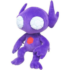 Sableye joins Sanei Boueki's "Pokemon All Star Collection" of small-sized plush dolls! Its petite size makes it easy to display on shelves, car dashboards, or just about anywhere else you can think of.  He measures about 12cm (5") wide, 9cm (3.5") long, and 19cm (7.5") high.