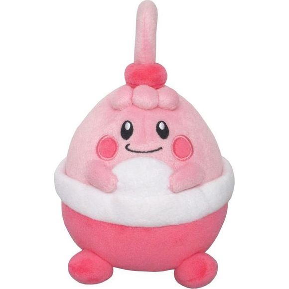 Happiny joins the "Pokemon" All Star Collection of cuddly plush toys from Sanei Boueki! She measures about 12cm (4.7") long x 16cm (6.3") tall x 12cm (4.7") wide.