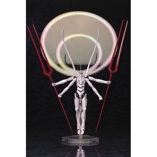 A KOTOBUKIYA Japanese import! Neon Genesis Evangelion continues to be one of the most enduring anime franchises in history with some of the most beloved characters of all time... not least of which are the incredible giant robots known as Evas. Following up on the latest version of the Test Type 01 is the next intricate plastic model kit from the series, EVANGELION NO. 13 GIJI-SHINKA3! Appearing as a tall, lanky cyborg machine resembling the Unit-01, Giji-Shinka3 is the awakened form of Evangelion No. 13. I