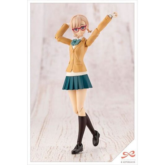 Koyomi Takanashi from the SOUSAI SHOJO TEIEN series takes the stage in a new DREAMING STYLE with a color scheme full of personality.

This DREAMING STYLE rendition comes with new and brighter hair color and a light beige blazer! The skirt and ribbon are green in this rendition to give this model a calm and elegant look. 

The parts such as the face parts and the bow of the school uniform are all pre-painted. Just assembling the model kit will result in a product close to the character model for users to