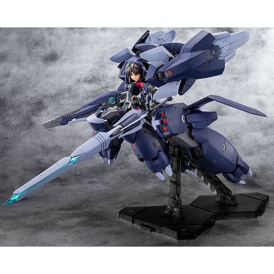 The latest collaboration between Kotobukiya's "Megami Device" girl figure-kit lineup and the popular social game "Alice Gear Aegis" is the Tenki version of Sitara Kaneshiya, together with the Ganesha gear! She also comes with the Deepavali weapon. A flying base is included to display the Ganesha in powerful combat scenes; Sitara comes with three interchangeable facial expressions, with updated eye prints. The Ganesha can be displayed in a variety of configurations thanks to replaceable parts. Each part can
