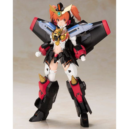 Kotobukiya is excited to present the The King of Braves GaoGaiGar Cross Frame Girl GaoGaiGar Model Kit! You can replicate moves such as Broken Magnum and Protect Shade with the included fist parts. In the GaiGar form, you can also replicate DrillGao –Equip Mode– and StealthGao –Equip Mode–. The Dividing Driver is also included in the kit. You can also replicate the special Hell & Heaven move with the included hand parts. This model kit comes with several accessories and interchangeable parts including 3 fac