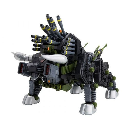 The heavily-armed Zoid with overpowering attack force.

The heavy assault Zoid created by the Helic Republic DIBISON joins the Zoids lineup with a wide variety of new decals!

The model’s unique form boasts an impressive range of articulation and flexibility on its hip and neck joints, allowing it to be displayed in a variety of dynamic action poses.

In addition to the original clear orange head cockpit, the kit also includes an additional clear part that can be customized with model paint.

Be sure to add